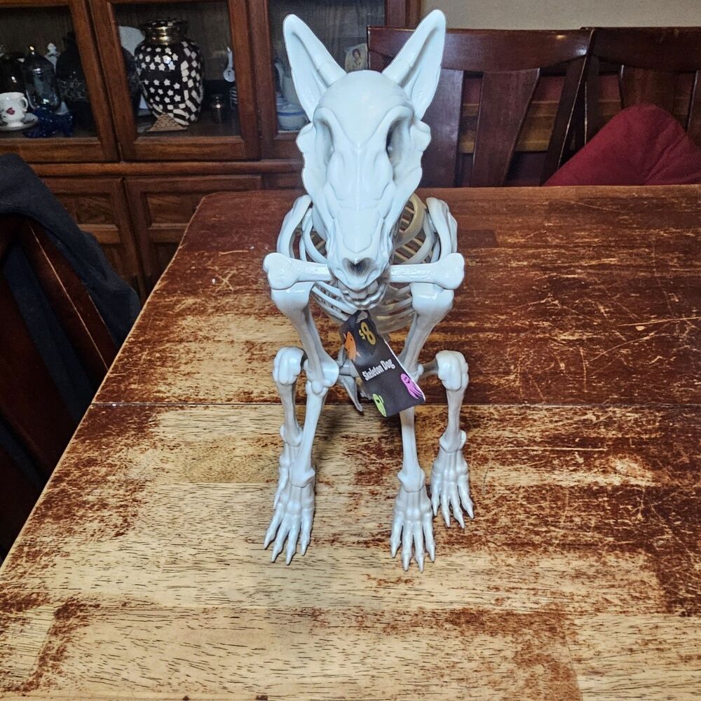 Halloween Skeleton Dog  12” Spooky Animal Figure Haunted Decor